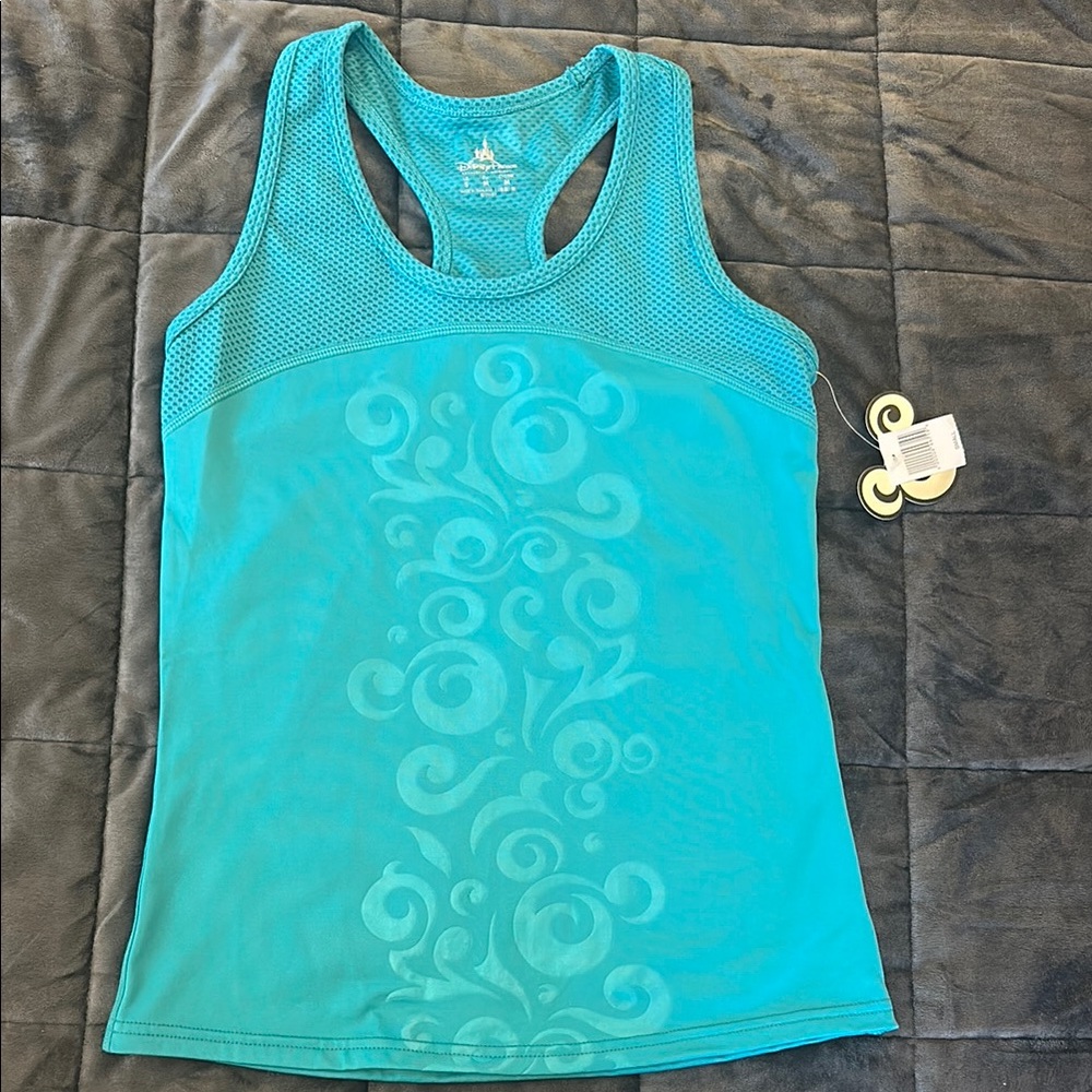 Disney Teal Sleeveless Work Out Tank Top